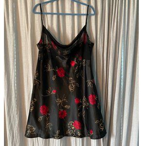 Vintage 90's Rose Printed Slip Dress